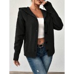 Women s Solid Color Button Drawstring Hooded Long Sleeve Lightweight Asymmetric Cardigan Sweater