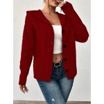 Women s Solid Color Button Drawstring Long Sleeve Lightweight Cardigan Sweater