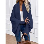 Essnce Women s Solid Color Lantern Sleeve Shawl Collar Elegant Cardigan Autumn Winter