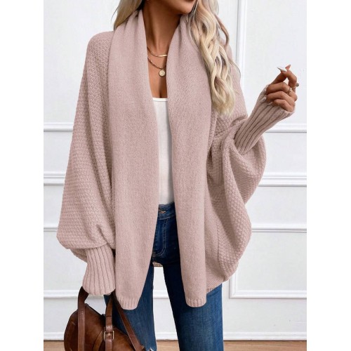 Essnce Women s Solid Color Batwing Sleeve Long Sleeve Cardigan