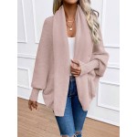 Essnce Women s Solid Color Batwing Sleeve Long Sleeve Cardigan