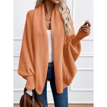 Essnce Women s Solid Color Bat Wing Sleeve Loose Casual Cardigan Winter