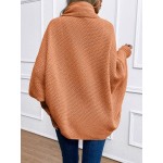 Essnce Women s Solid Color Bat Wing Sleeve Loose Casual Cardigan Winter