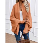 Essnce Women s Solid Color Bat Wing Sleeve Loose Casual Cardigan Winter