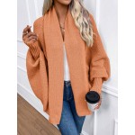 Essnce Women s Solid Color Bat Wing Sleeve Loose Casual Cardigan Winter