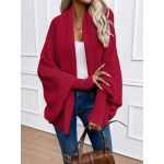 Essnce Women s Solid Color Batwing Sleeve Cardigan With Shawl Collar Casual