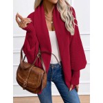 Essnce Women s Solid Color Batwing Sleeve Cardigan With Shawl Collar Casual