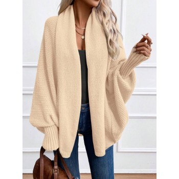 Essnce Women s Solid Color Casual Long Sleeve Knit Cardigan