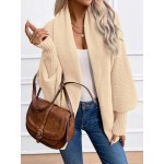 Essnce Women s Solid Color Casual Long Sleeve Knit Cardigan