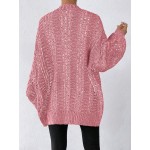 Essnce Marled Knit Lantern Sleeve Button Front Cardigan