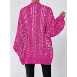 Unity Solid Color Drop Shoulder Button Front Cardigan