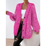 Unity Solid Color Drop Shoulder Button Front Cardigan