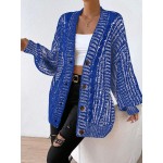 Essnce Space Dye Drop Shoulder Button Front Cardigan