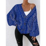 Essnce Space Dye Drop Shoulder Button Front Cardigan