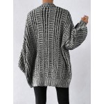 Essnce Solid Button Front Cable Knit Cardigan