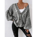 Essnce Solid Button Front Cable Knit Cardigan