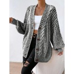 Essnce Solid Button Front Cable Knit Cardigan