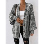 Essnce Solid Button Front Cable Knit Cardigan