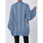 Essnce Lantern Sleeve Cardigan Sweater With Buttons Facing Up