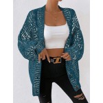 Essnce Women s Drop Shoulder Long Sleeve Mixed Fabric Cardigan With Open Front