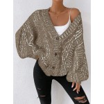 Essnce Button Front Drop Shoulder Cardigan