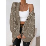 Essnce Button Front Drop Shoulder Cardigan