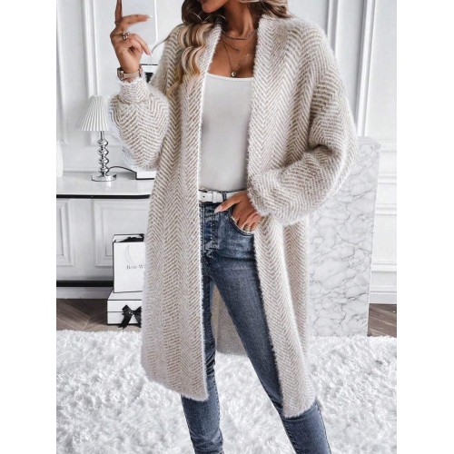 Essnce Drop Shoulder Open Front Cardigan