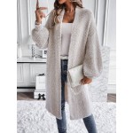 Essnce Drop Shoulder Open Front Cardigan