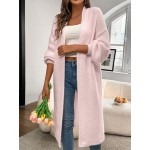 Essnce Women s Solid Color Drop Shoulder Long Sleeve Long Casual Cardigan Autumn Winter