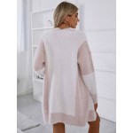 Long Sleeve Solid Color Patchwork Simple Casual Cardigan