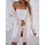 Long Sleeve Solid Color Patchwork Simple Casual Cardigan