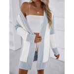 Colorblock Long Sleeve Knit Cardigan Autumn Winter