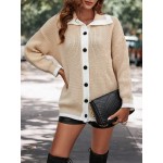 Frenchy Contrast Trim Drop Shoulder Cardigan